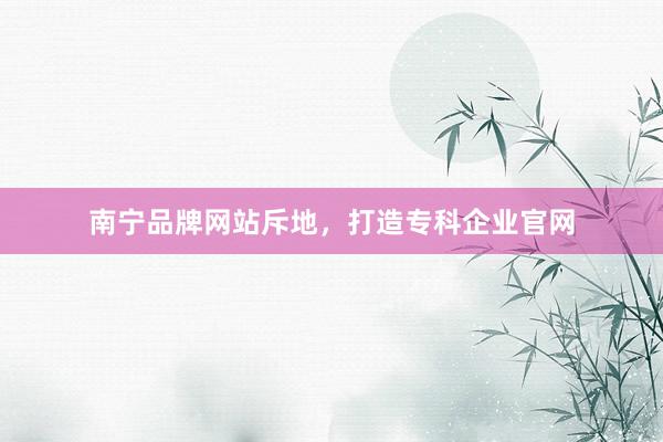 南宁品牌网站斥地，打造专科企业官网